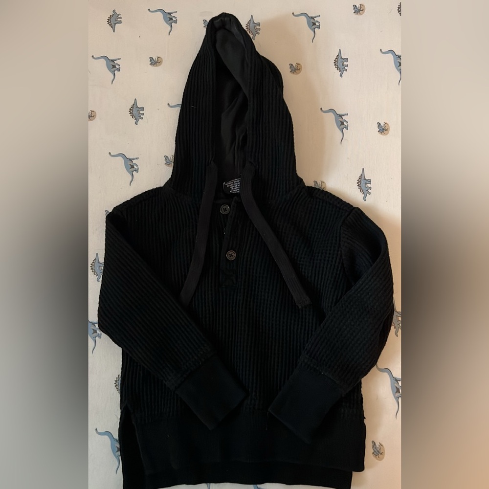 Little Bipsy Black Waffle Hoodie